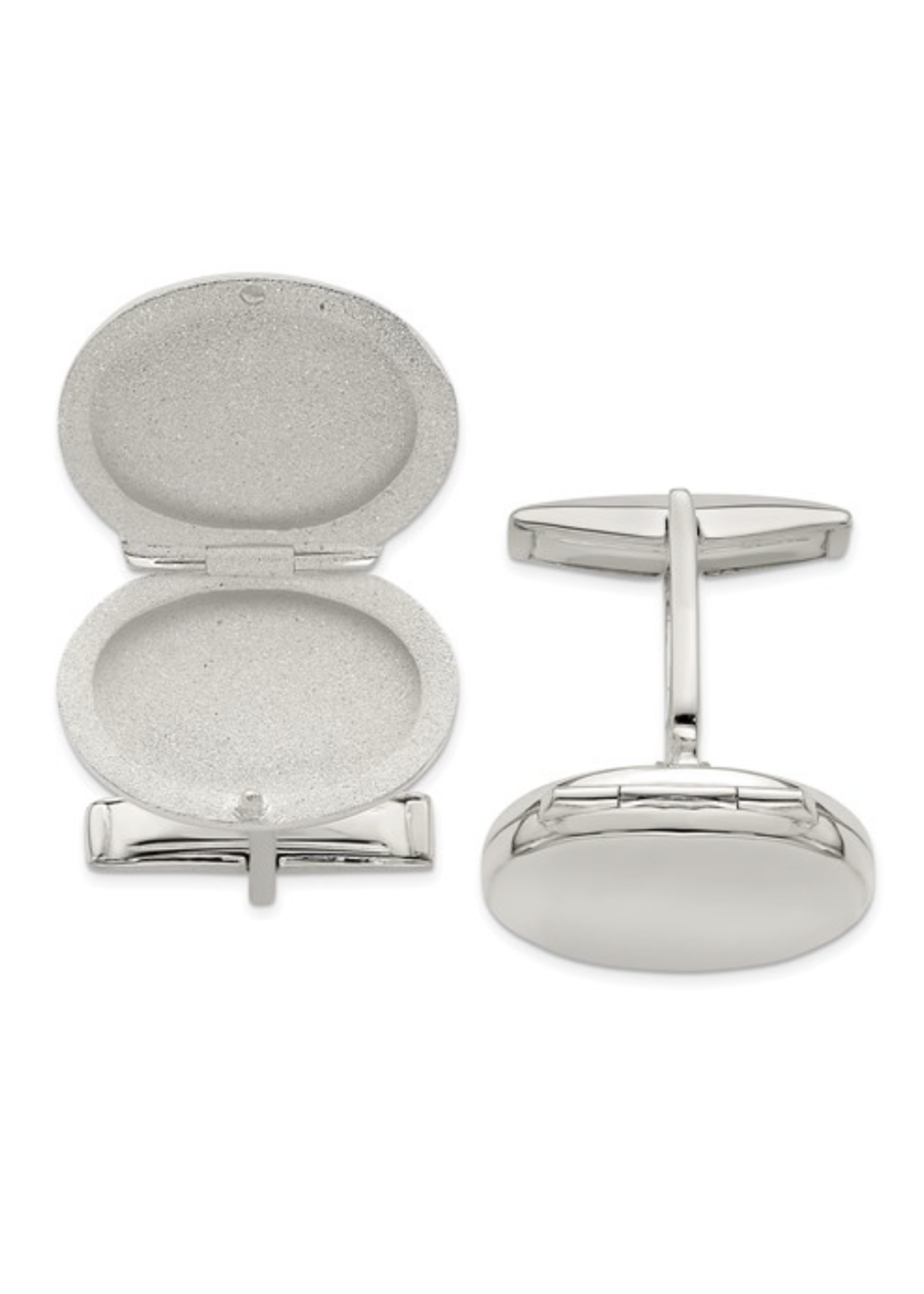 Jordans Sterling Silver Engraveable Oval Locket Cuff Links