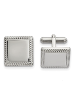 Jordans Engraveable Stainless Steel Square Cuff Links