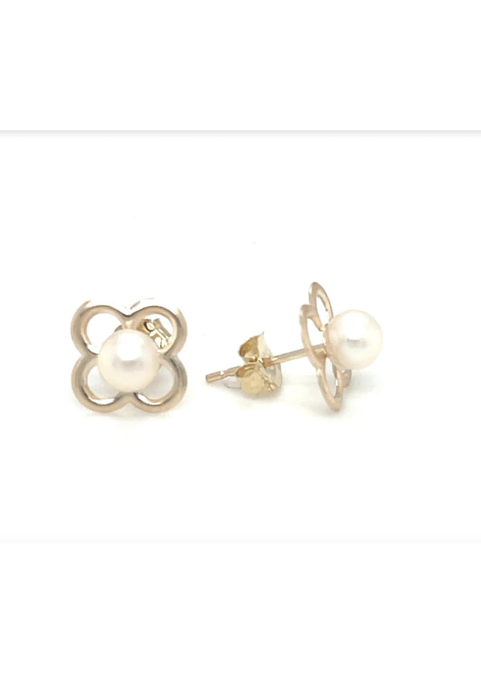 Jordans 14k Flower Studs with Cultured Pearl