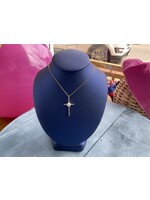 Jordans 14k Pearl and .06cttw Diamond Cross Necklace