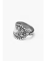 Jordans Sterling Beaded Spoon Ring