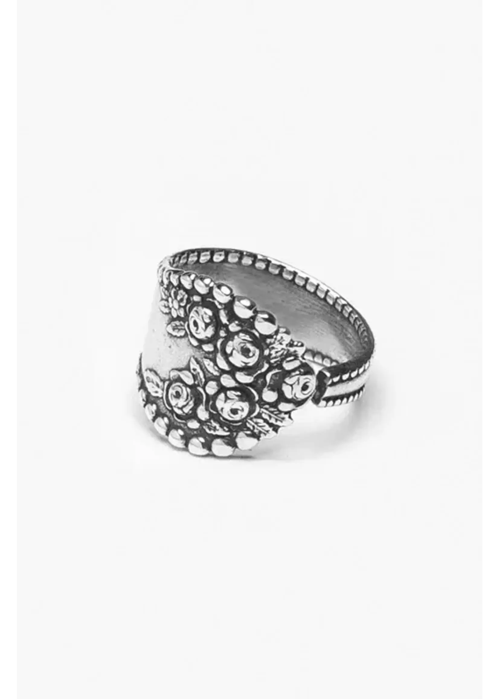 Jordans Sterling Beaded Spoon Ring