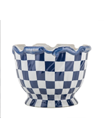 Jordans Blue and White Check Planter Round