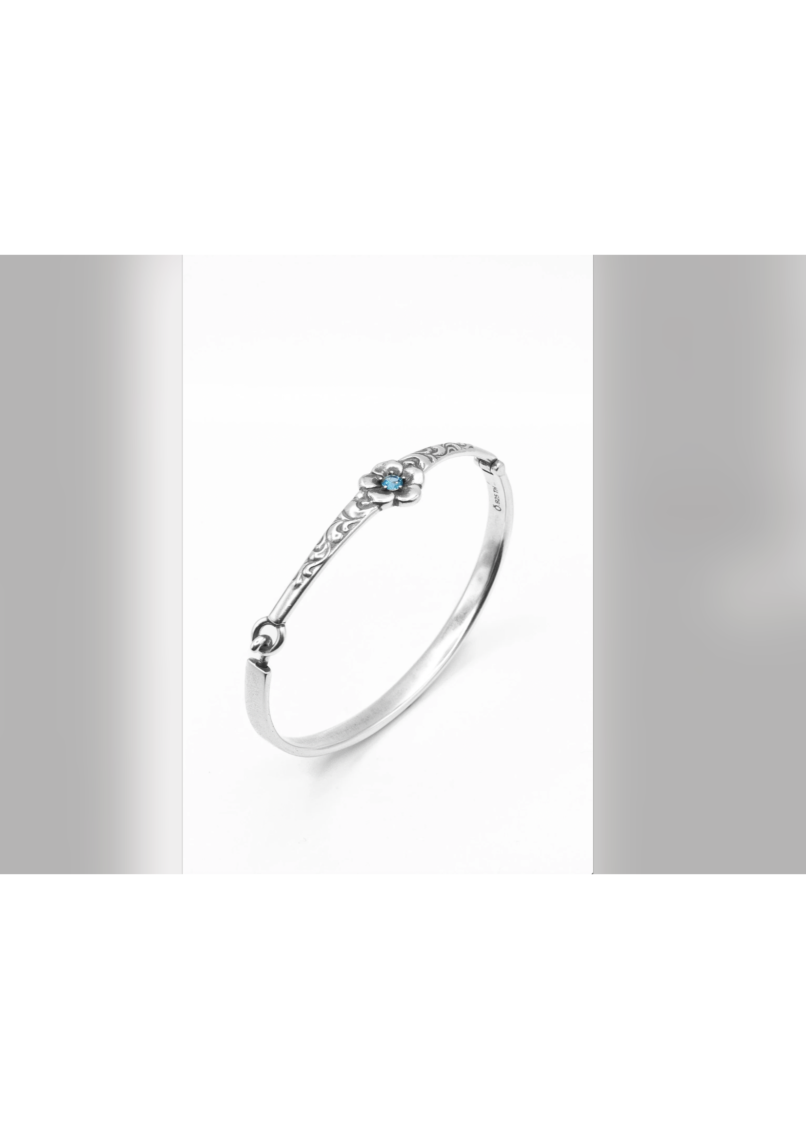 Jordans Slim Forget Me Not Bangle with Blue Topaz - Average