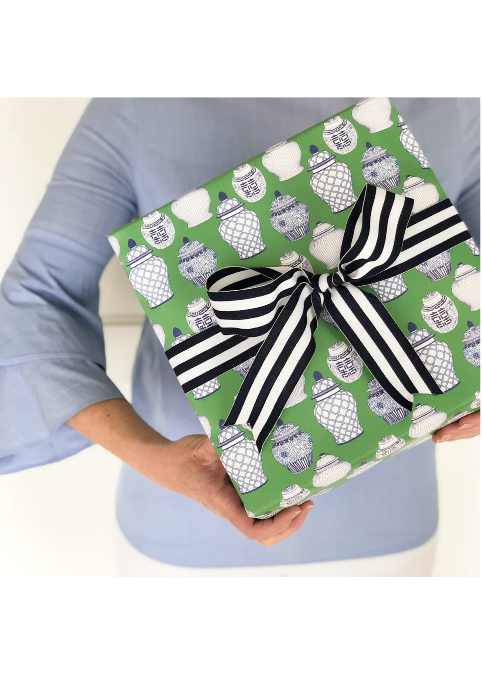 Jordans Ginger Jar Pattern Gift Wrap Sheets | Green
