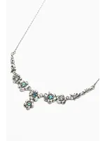 Jordans Forget Me Not Renaissance Necklace with  White Sapphires and Blue Topaz