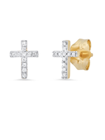 Jordans 10k Diamond Cross Earrings