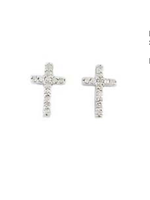 Jordans 10kwg Diamond Cross Earrings
