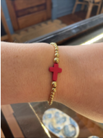 Kackys Kollection Hot Pink Cross Bracelet