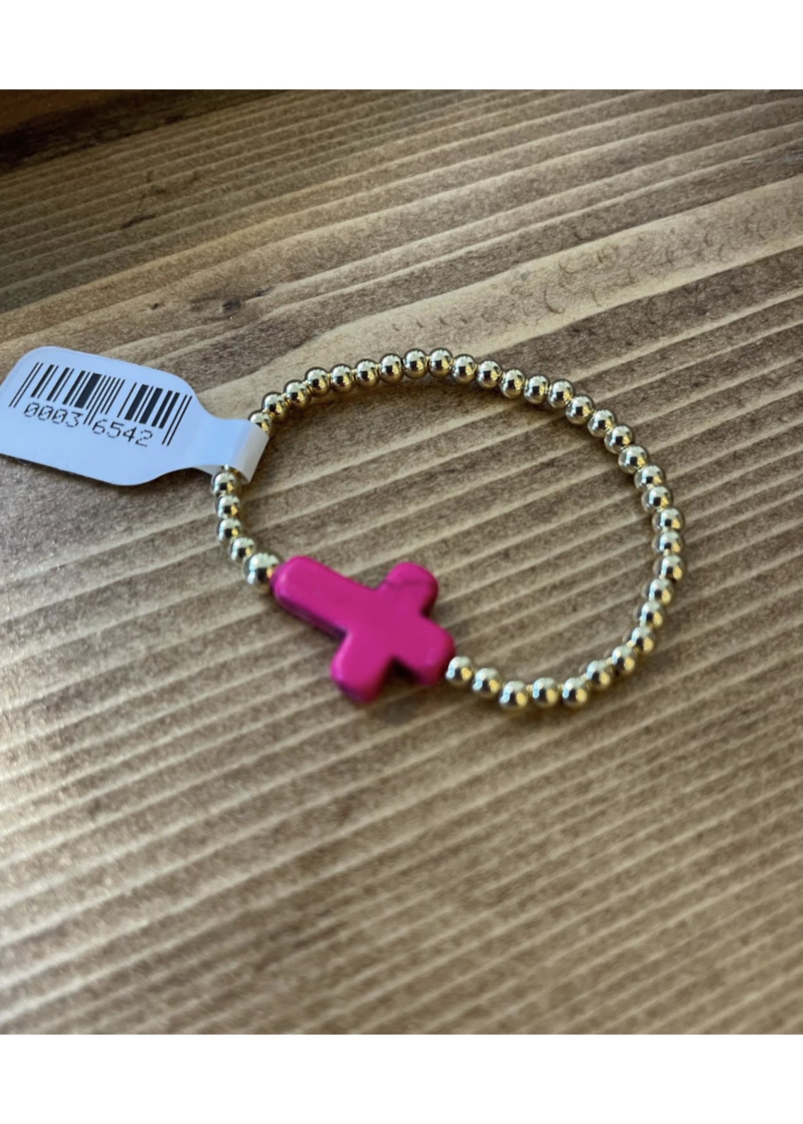 Kackys Kollection Baby Hot Pink Cross Bracelet