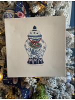 Jordans Hand Painted Canvas Holiday Ginger Jar