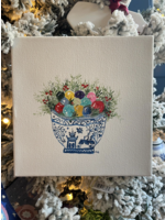 Jordans Hand Painted Canvas Holiday Planter