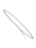 Jordans Sterling Silver Diamond Cut Slim Bangle