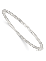 Jordans Sterling Silver Twist Hinged Bangle