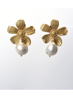 Wendy Perry Designs The Raleigh Flower and Pearl Earring