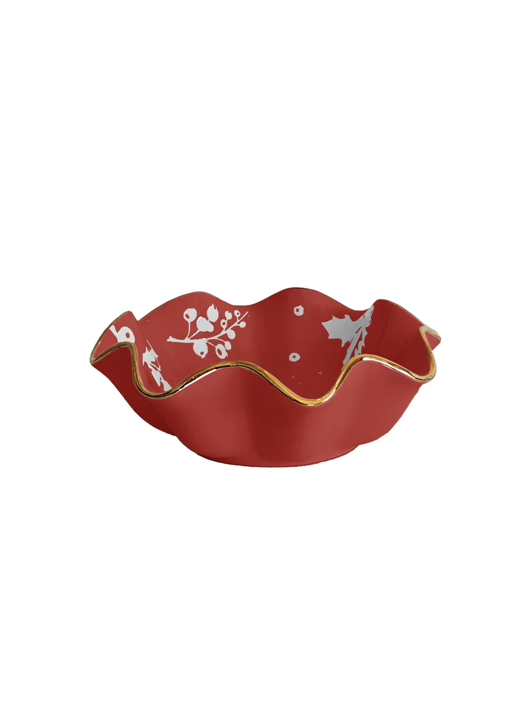 Jordans Deck the Halls Scalloped Bowl with 22k Gold Accent