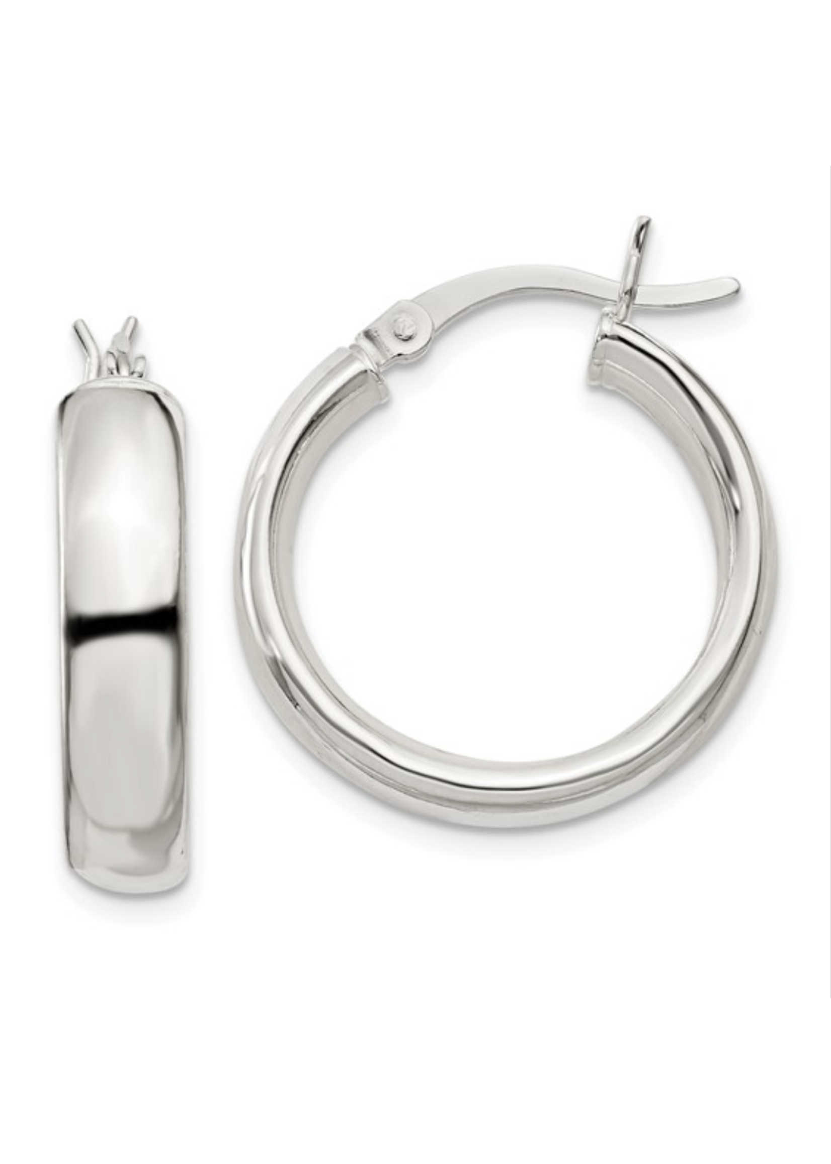 Jordans 4.5mm Square Tube Hoop Earrings SS