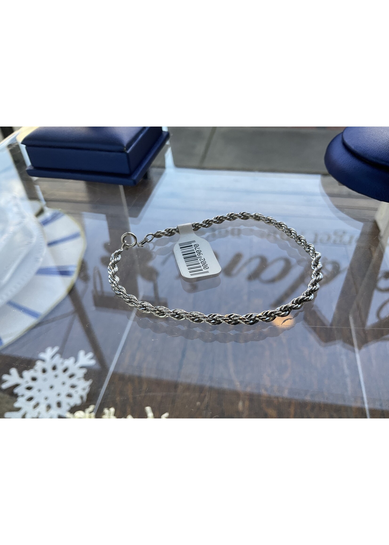 Jordans 3mm Sterling Rope Chain Bracelet 8in