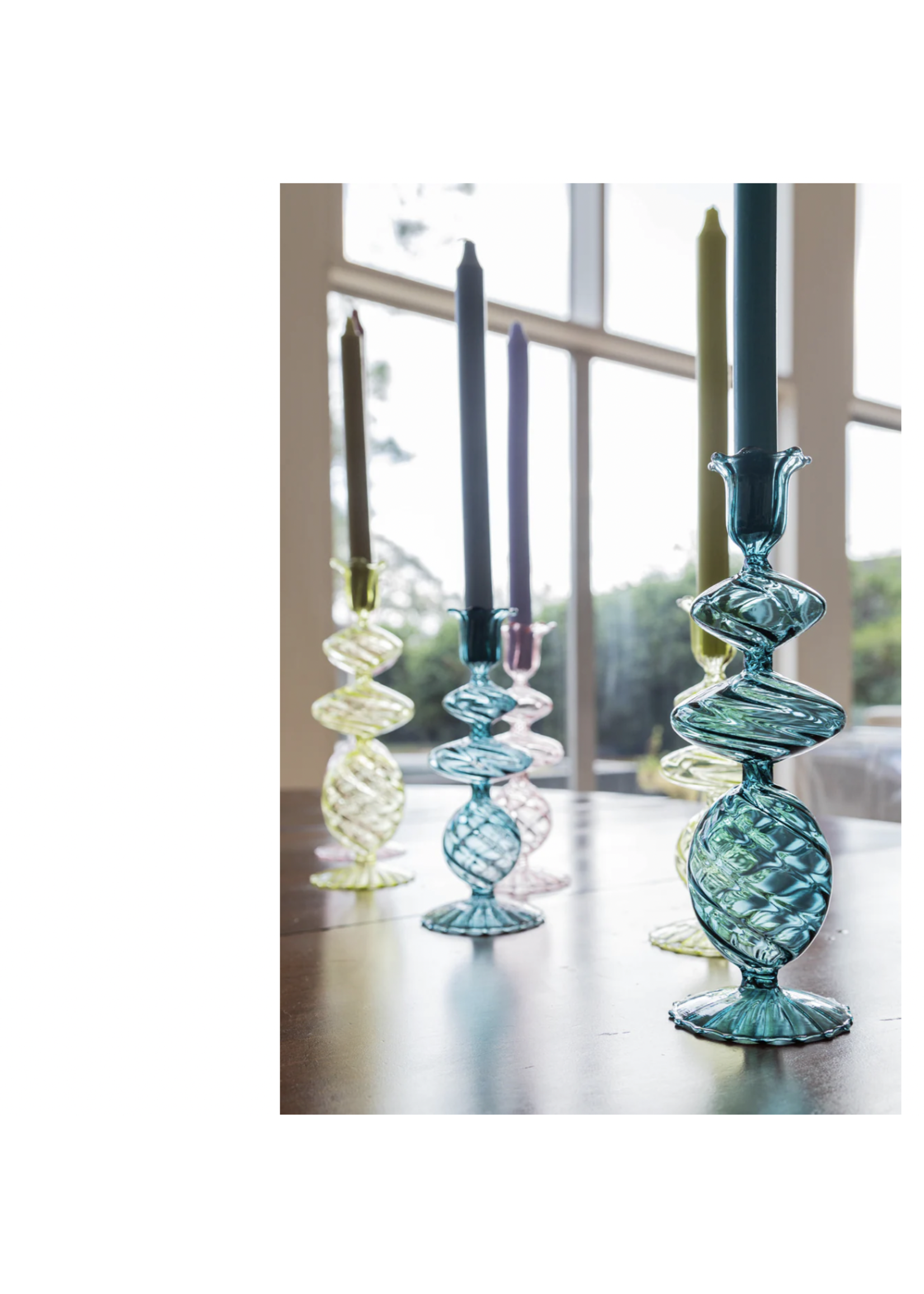 Jordans Blue Twist Candlestick Medium