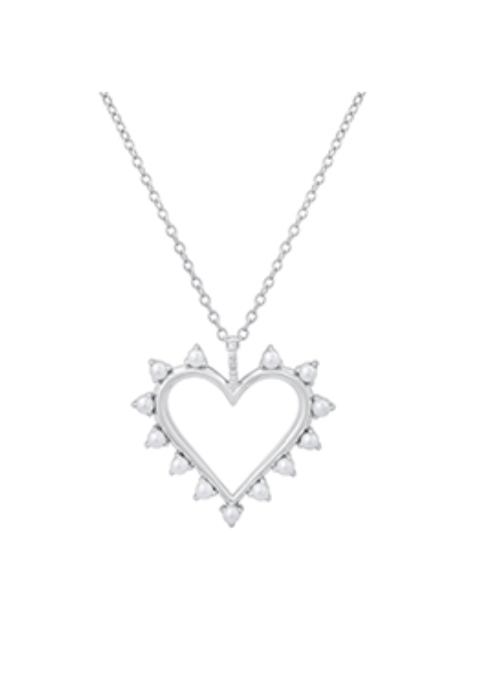 Jordans Pearl Heart Necklace Sterling