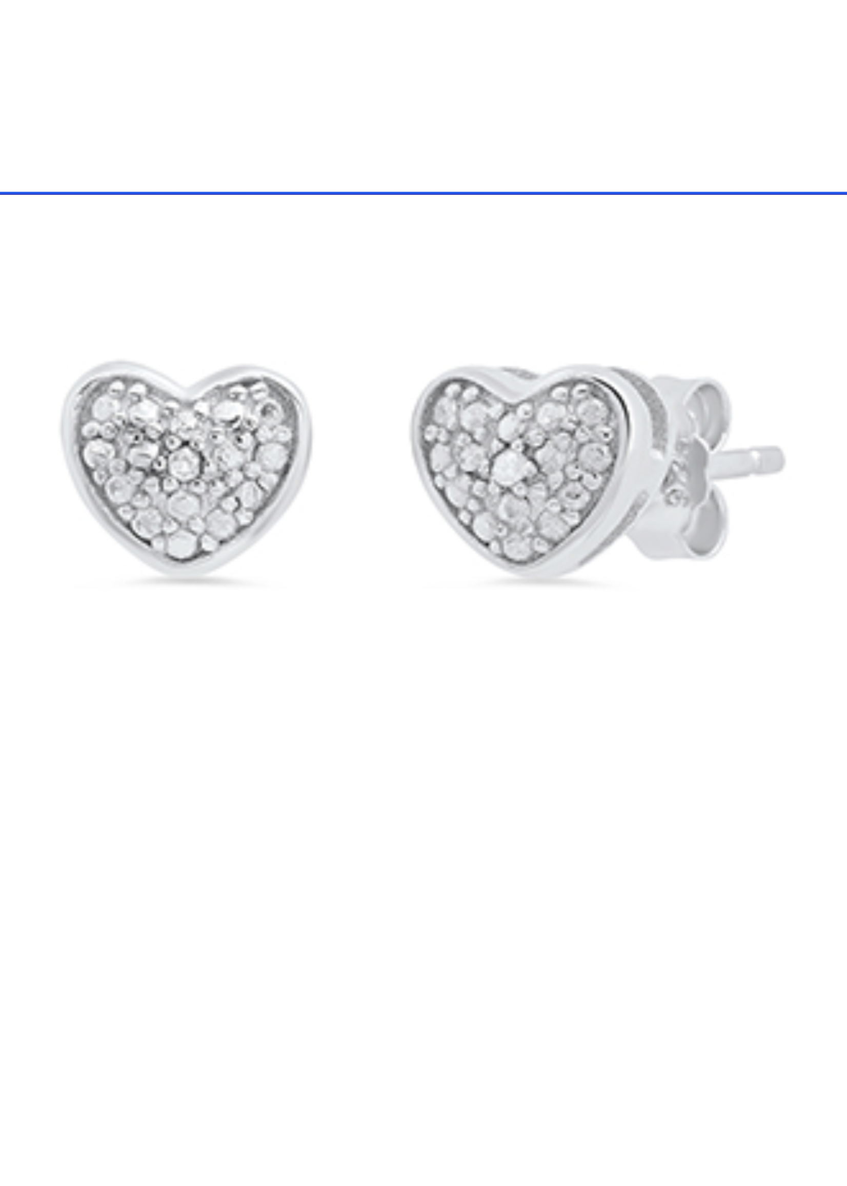 Jordans Puff Heart Dia Earring Sterling