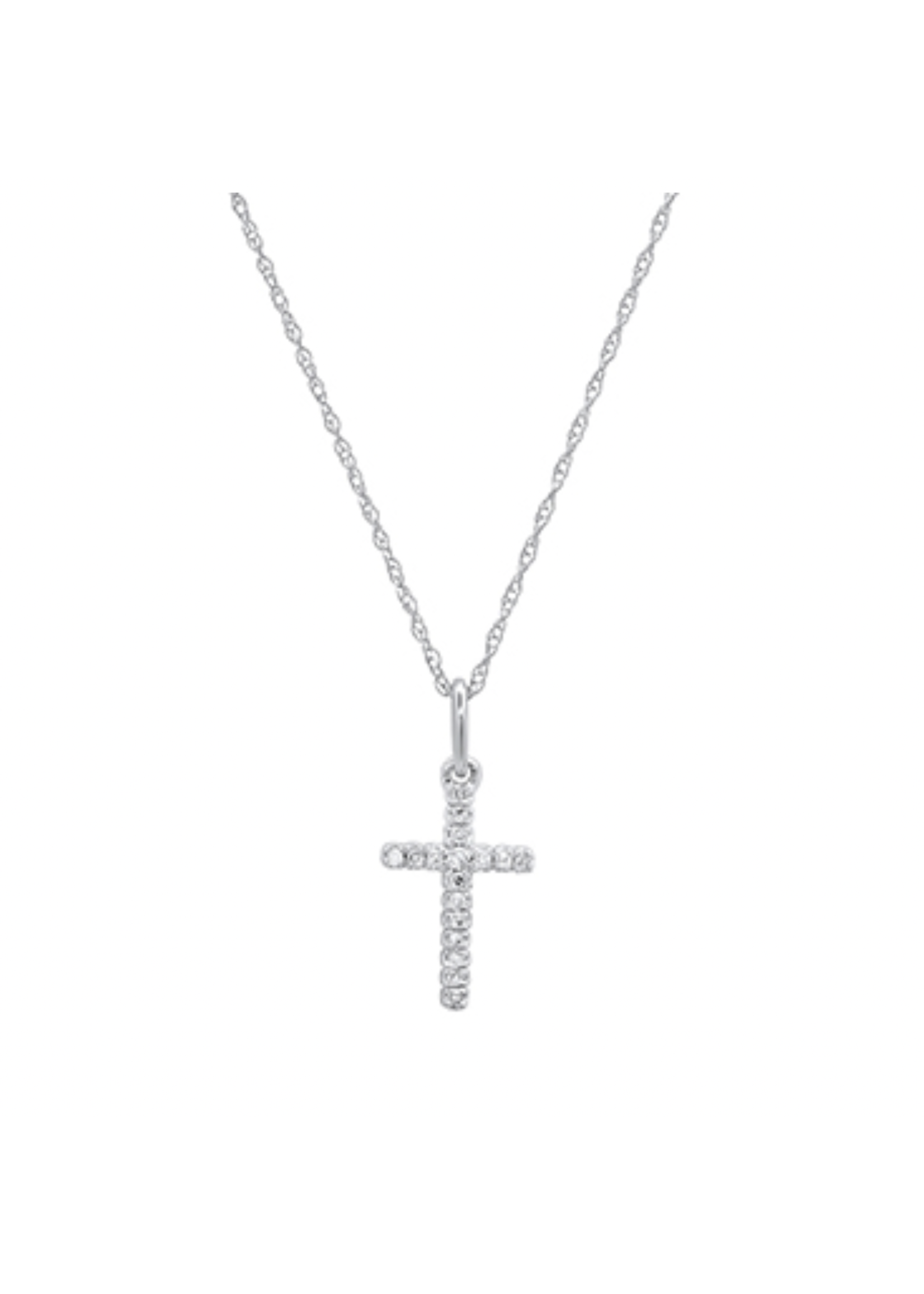 Jordans .05 ct Mini Diamond Cross Necklace 10k