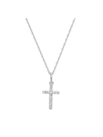 Jordans .05 ct Mini Diamond Cross Necklace 10k white