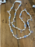 Jordans 30 in Blue Crystal and Pearl Necklace Sterling