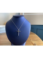 Jordans .25cttw Baguette Diamond Cross Necklace 10k