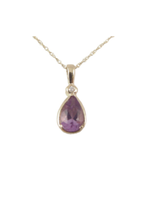 Jordans 10k Amethyst Pear Pendant on 18in chain