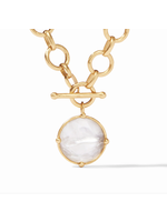 Julie Vos Honeybee Statement Necklace Iridescent Clear Crystal