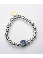 Wendy Perry Designs 6mm Silver Big Rock Chinoiserie Bracelet