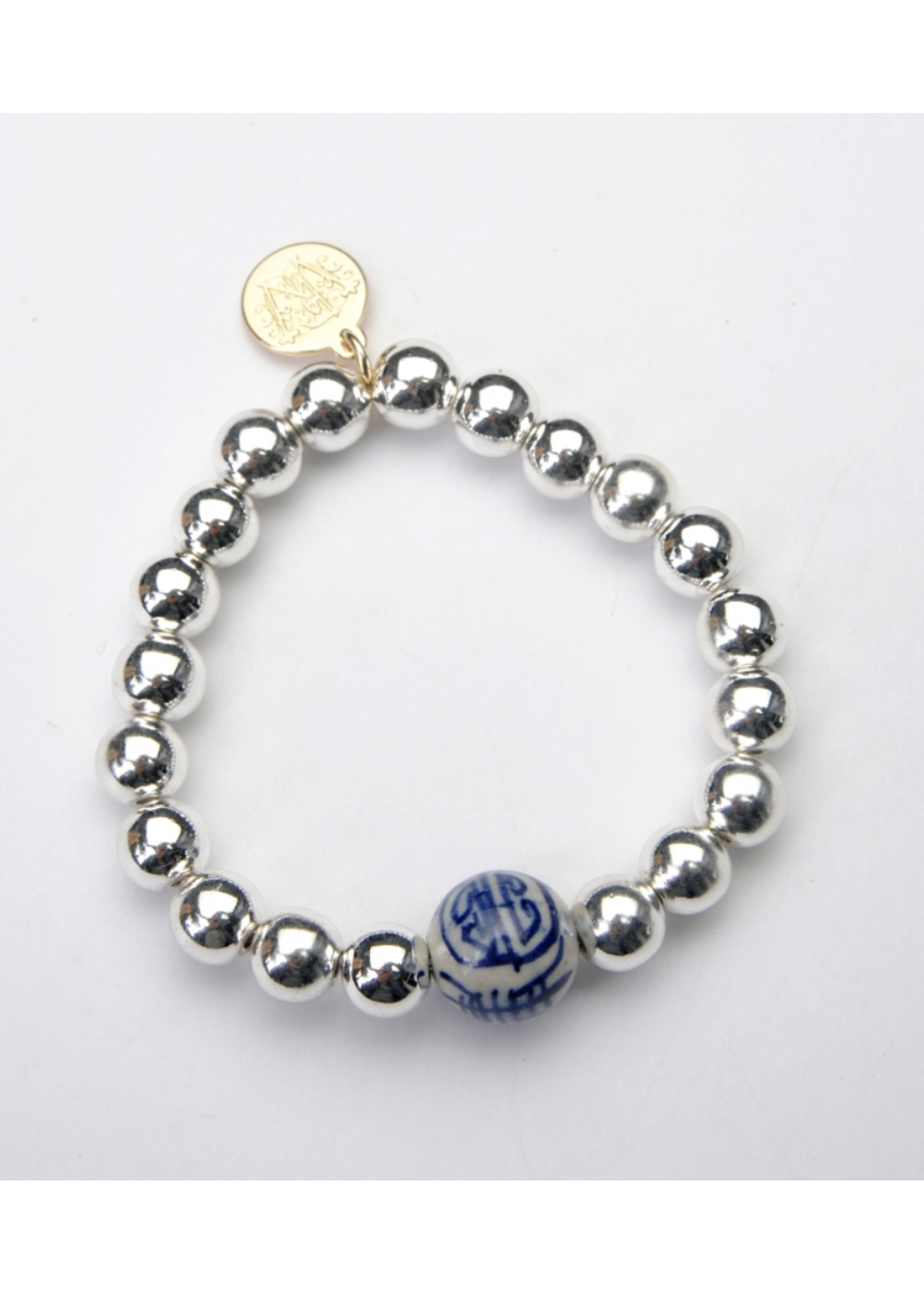 Wendy Perry Designs 6mm Silver Big Rock Chinoiserie Bracelet