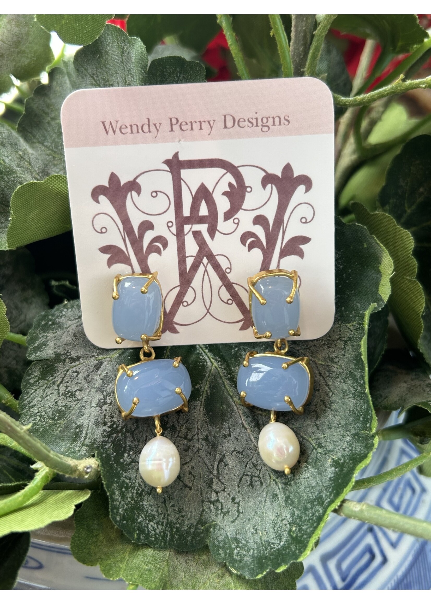 Wendy Perry Designs Georgina Blue Chalcedony Earring