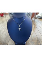 Jordans CZ and Black Stone Cross on 18in Chain