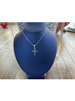 Jordans Multi Colored CZ Cross Sterling 18 in Chain