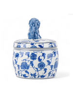 Jordans Blue and White Foo Dog Lidded Candle