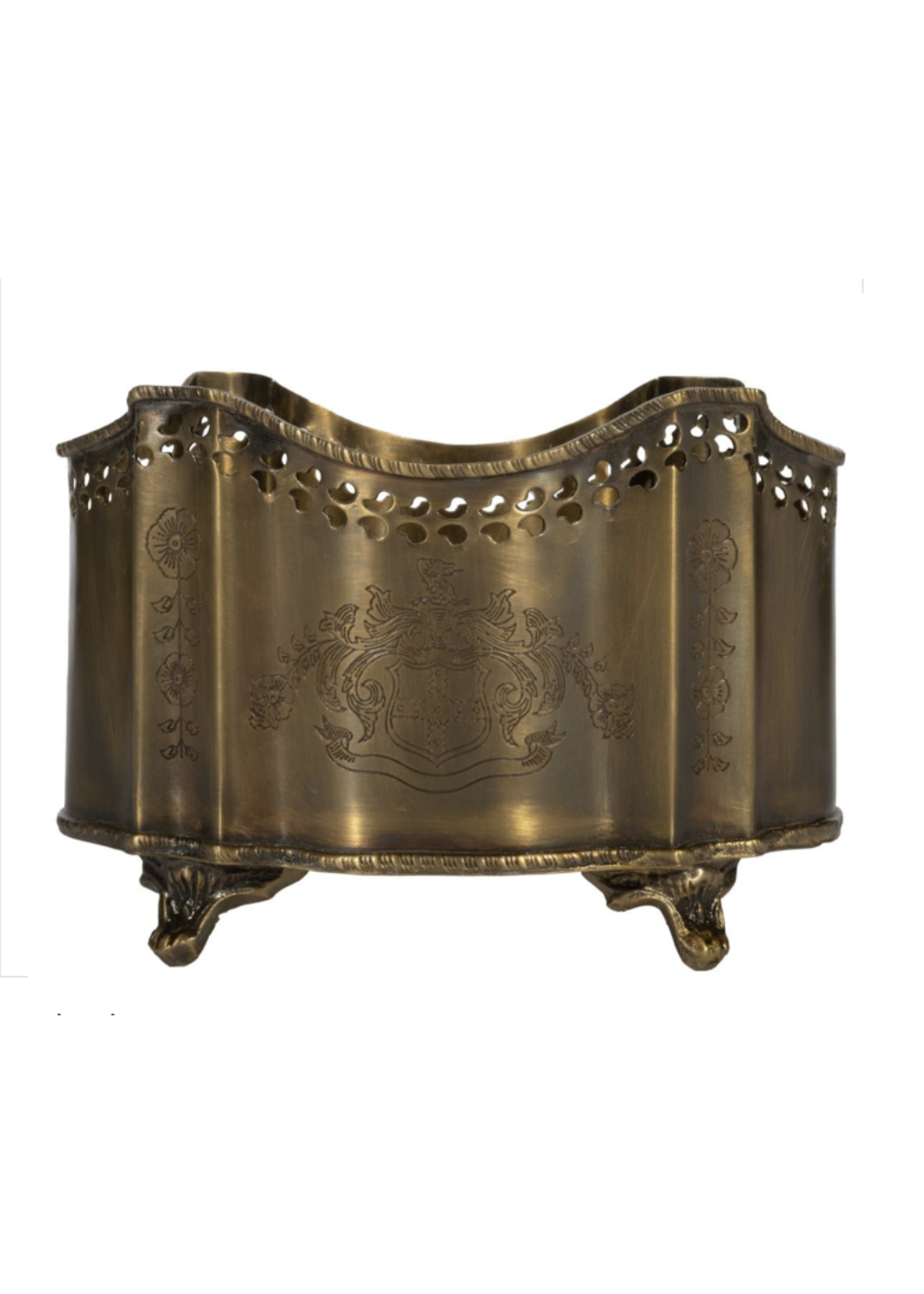 Jordans Etched Pierced Brass Planter