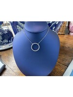 Jordans CZ Sterling Circle Necklace