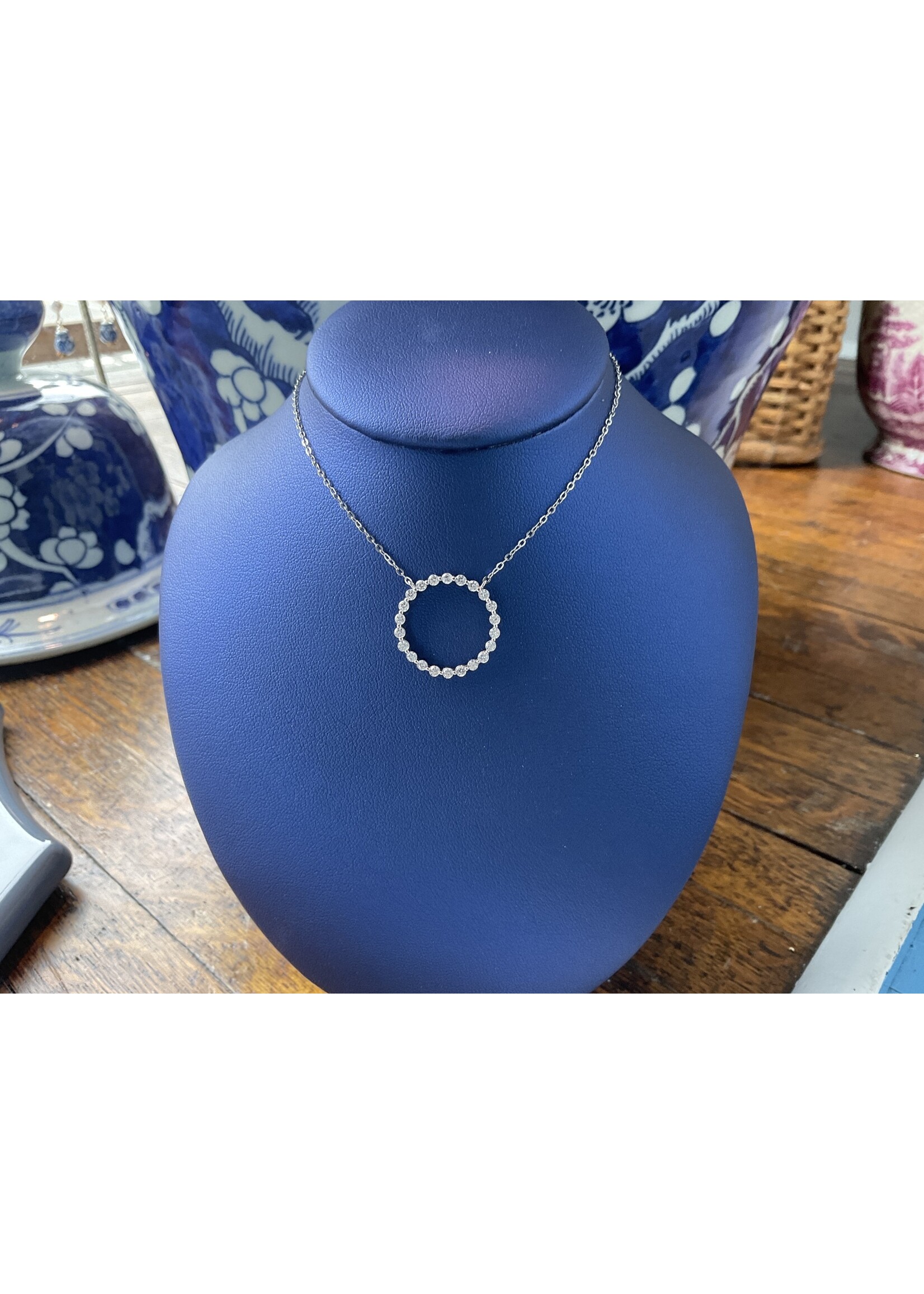 Jordans CZ Sterling Circle Necklace