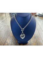 Jordans SS Engraveable Heart Pendant on Toggle Chain