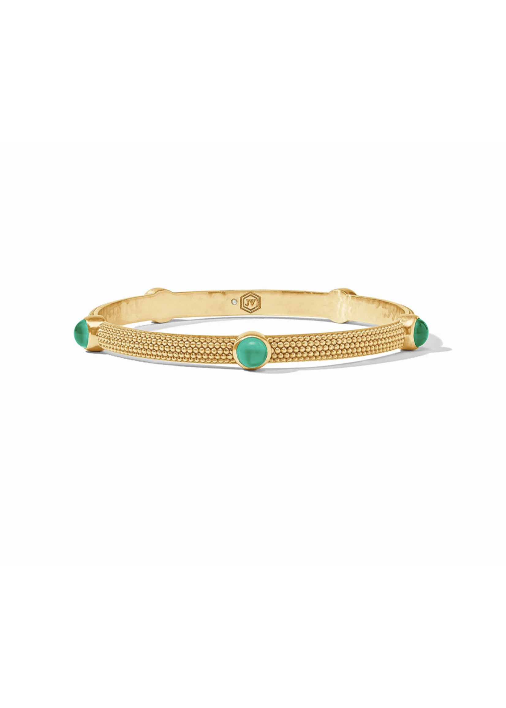 Julie Vos Cabochon Bangle Emerald Green Medium