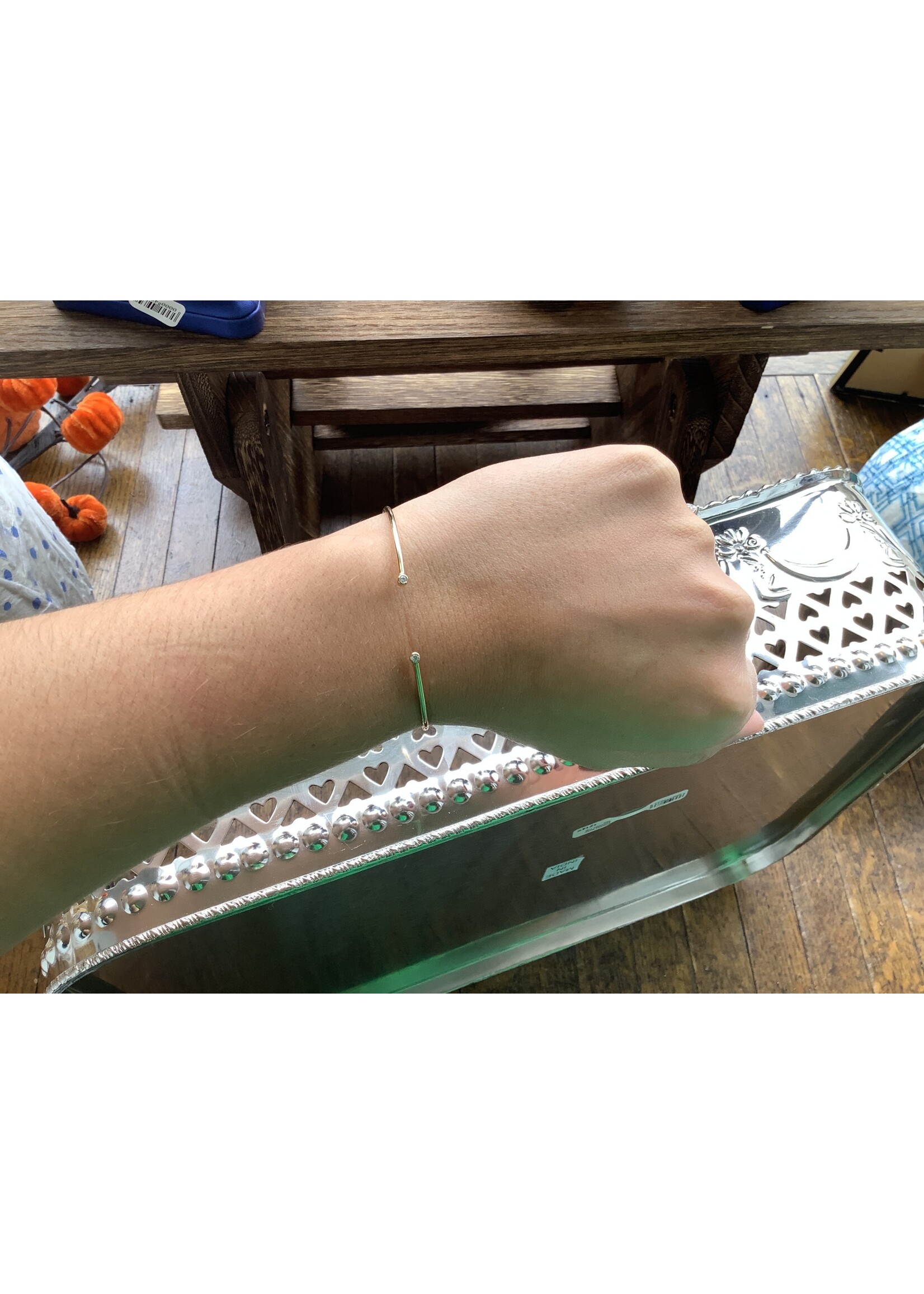Jordans SS Vermeil Diamond Cuff .04cttw