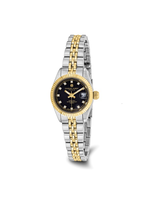 Charles Hubert Two Tone Stainless Steel Black Dial Women's Watch