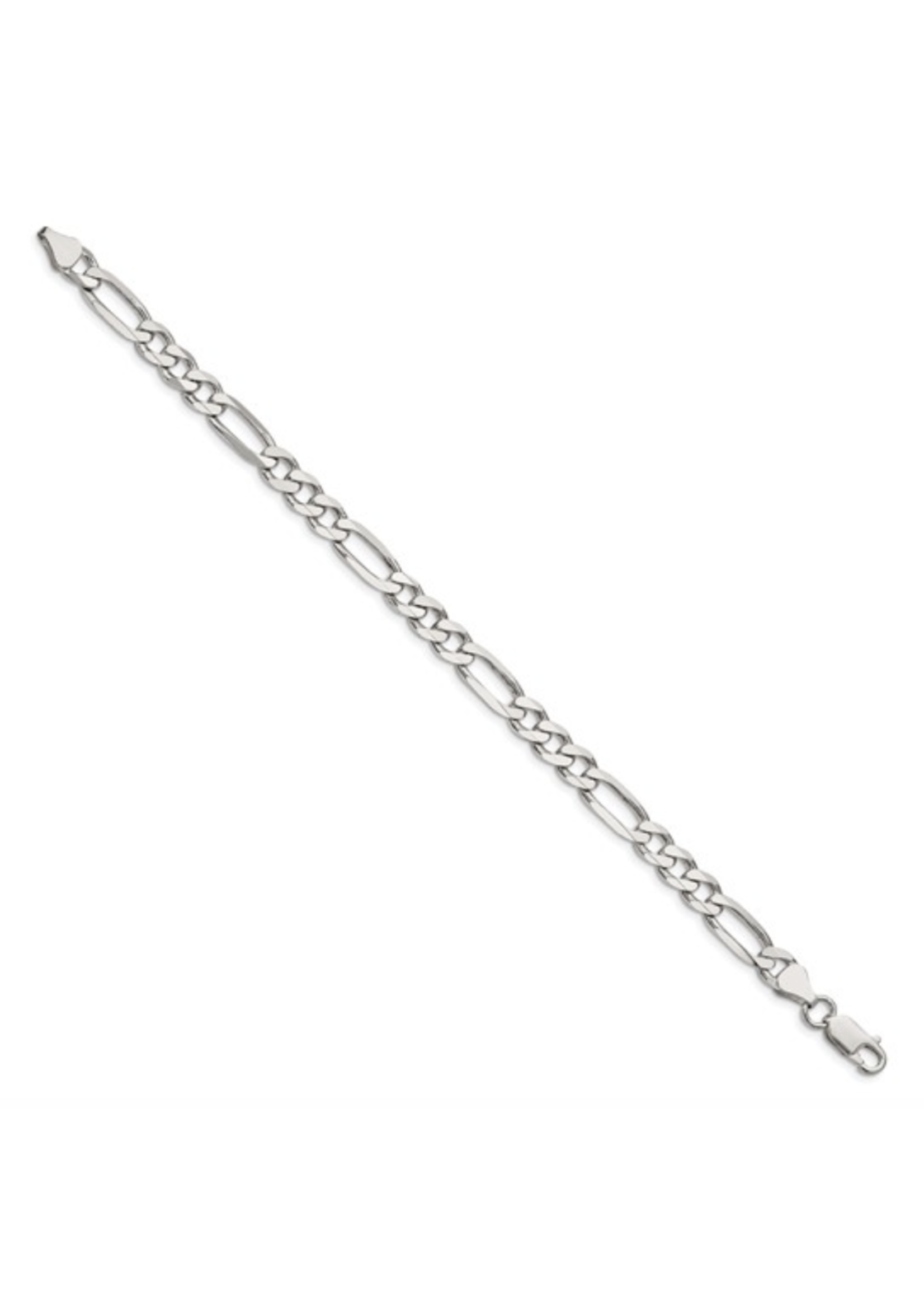 Jordans 6.75mm Figaro Sterling Silver Bracelet 9in