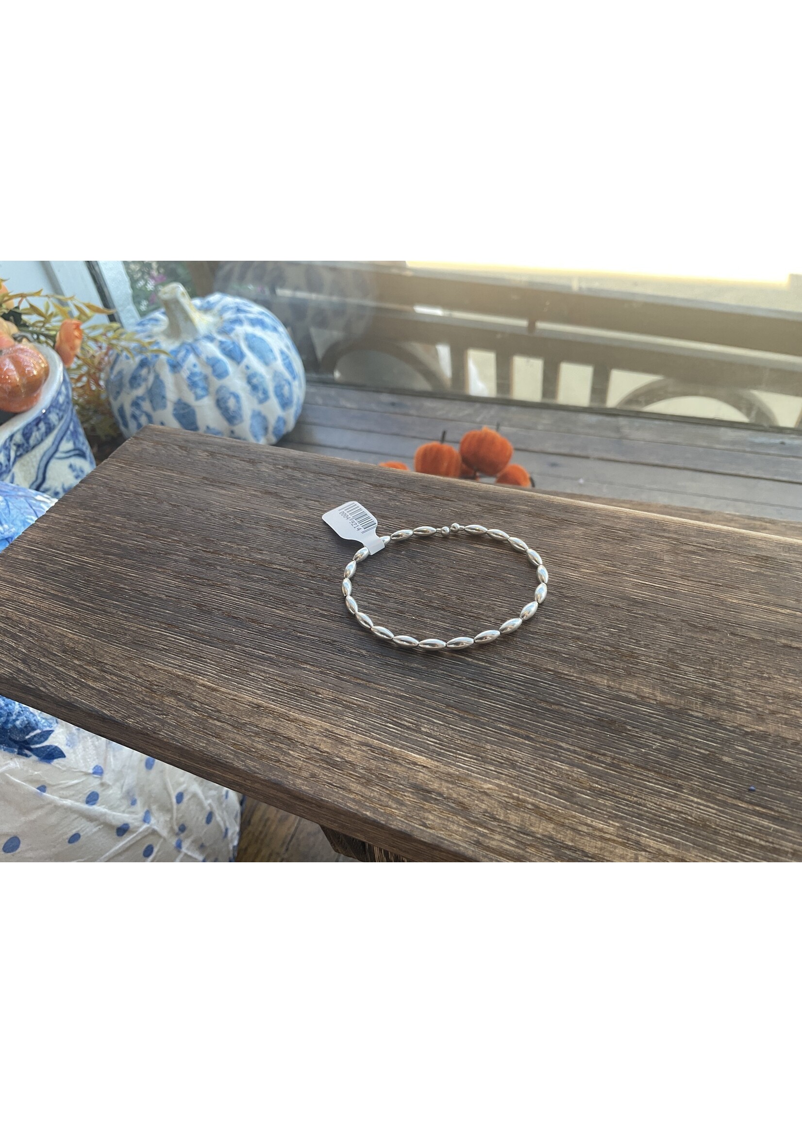 G2 Silver Rice Bead Flex Bracelet