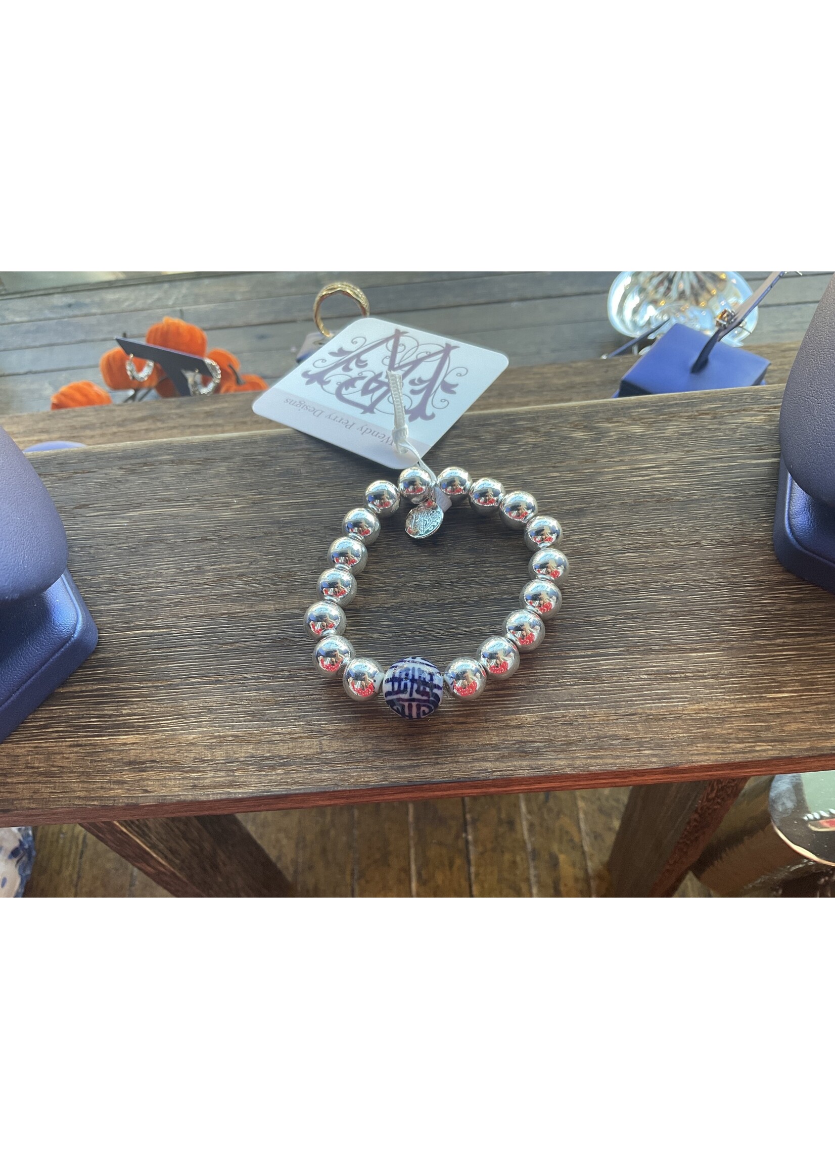 Wendy Perry Designs 10mm Silver Chinoiserie Big Rock Bracelet