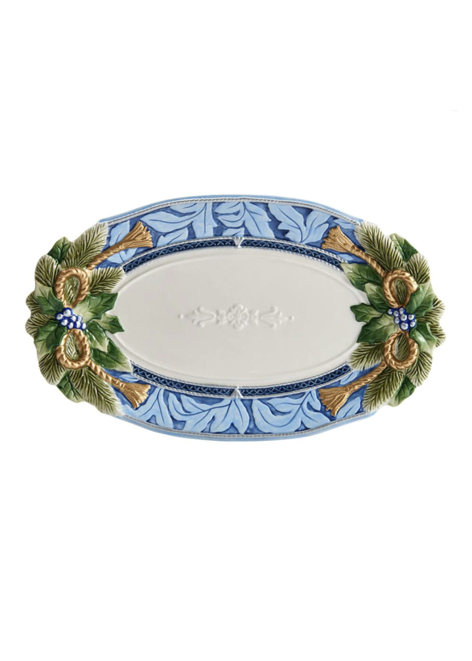 Fitz & Floyd Holiday Home Blue Platter