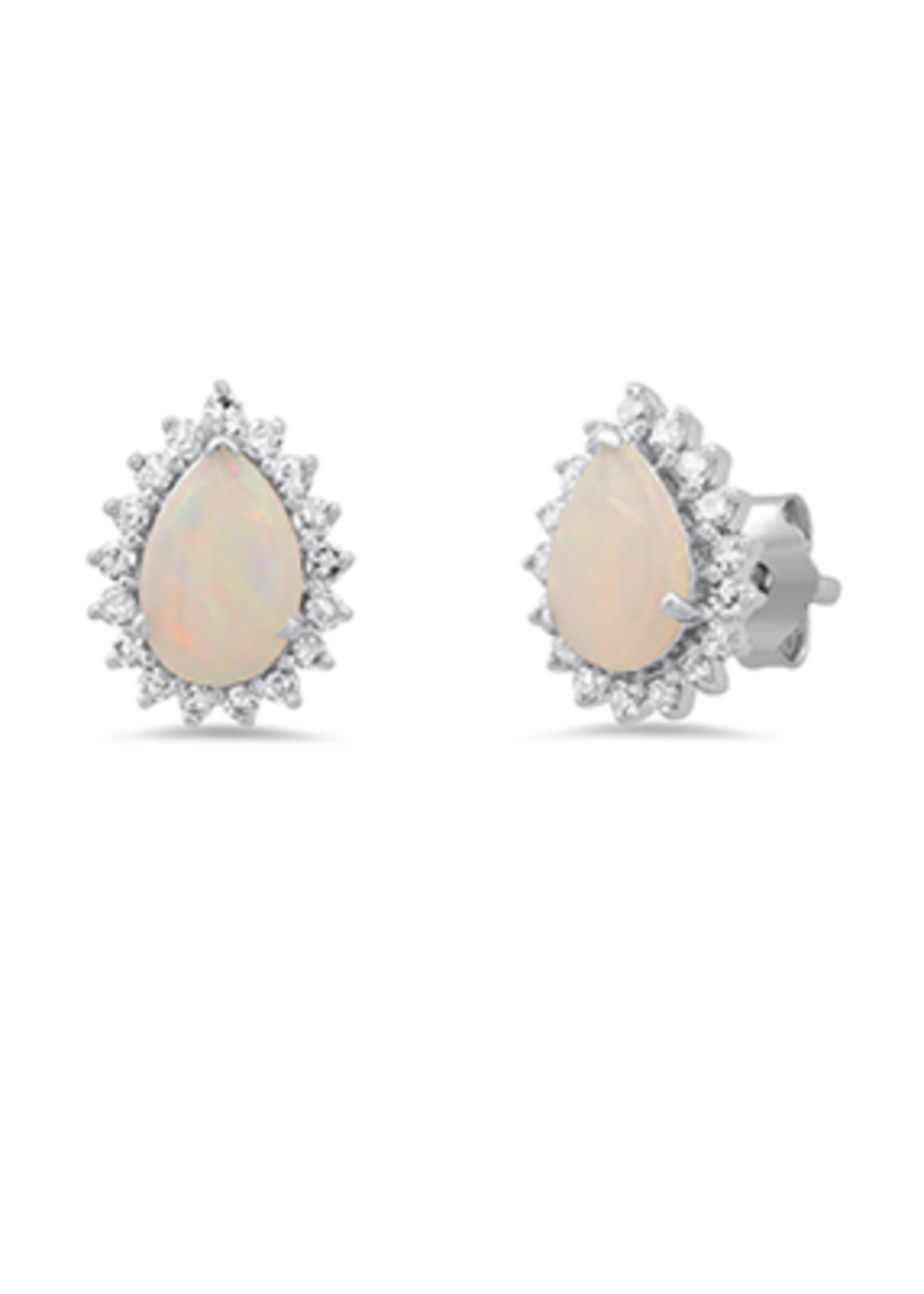Jordans 10k Pear Opal and Diamond Stud