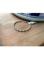 G2 Silver Two Toned Rice Bead Flex Bracelet
